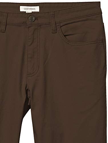 Amazon Essentials Men's Skinny-Fit 5-Pocket Stretch Twill Chino Pants (Previously Goodthreads), Brown, 40W x 30L
