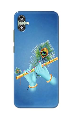 Image of PRINTFIDAA Printed Hard Back Cover Case for Samsung Galaxy M04 | F04 | A04e Back Cover (Flute in Krishna Hands) -112