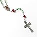 Our Lady of Guadalupe Emerald Green Crystal Cut Acrylic and Red Rose Rosary Beads Catholic for Women