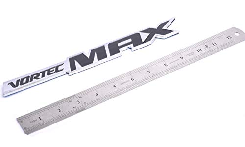 Image of Aimoll 1x Vortec Max Door Emblem Logo, Badge Plate Band Decal for Chevrolet 06-09 Silverado Sierra SS 6.0 Gm Truck 6.0 Liter (Chrome Black)
