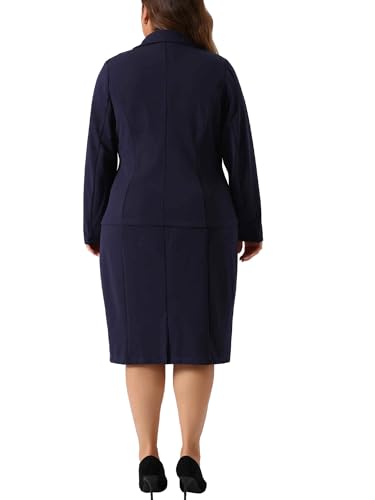 Agnes Orinda Plus Size Dress Suits for Women Two Piece Outfits Blazers Jacket and Sleeveless Dress Business Casual Suit Sets4