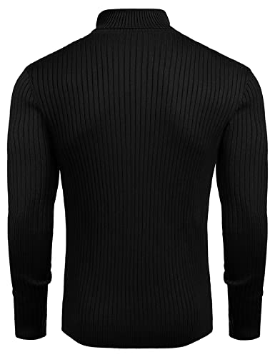 Amussiar Men's Turtleneck Sweater Slim Fit Cotton Knitted Pullover Sweater Casual Lightweight Long Sleeve Top3