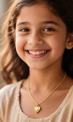 YOUFENG Love Heart Silver Gold Locket Necklace that Holds Pictures 14K Gold Plated Photo Locket Birthday Gifts4