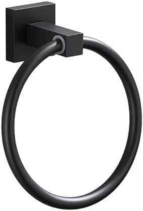 Matte Black Towel Ring-Modern Hand Towel Ring Holder for Bathroom Wall ...