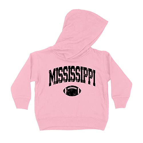 Football Mississippi Collegiate Kids Hoodie Sweatshirt Toddler 5T Light Pink