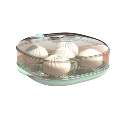Wyazziv おんやさい 肉まん 電子 電気 肉まん で蒸し器 中華まん プラスチック 野菜 鍋 蓋付きキッチン用 (1階,blue)
