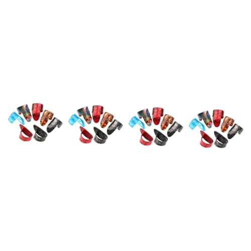 TOGEVAL 28個 サックピック サムピック ギターアクセサリー 親 ピック オープンデザインのフィンガーピック アコースティックギター用のフィンガーピック ギター練習ツール セルロイド