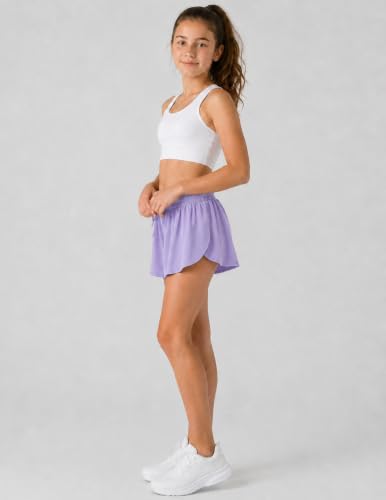 Image of 1 or 3 Pack Girls Flowy Shorts with Spandex Liner & Pocket, 2-in-1 Athletic Butterfly Shorts for Running Dance