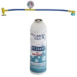1KLA ClimaSet R1234yf Car AC Recharge + Leak Stopper – 2-in-1 Aircon Refill & Sealant – 1/2” ACME Right-Hand Thread – DIY Regas Kit (Refill & Sealant)