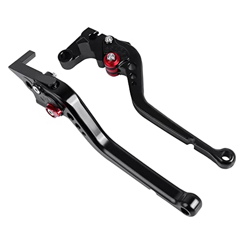 Motorrad Kupplung Bremshebel Für Aprilia Für TUONO V4 2024 2025-UP Motorrad Aluminium Verstellbare Falten Ausziehbare Bremskupplungshebel Griffhebel(Long black)