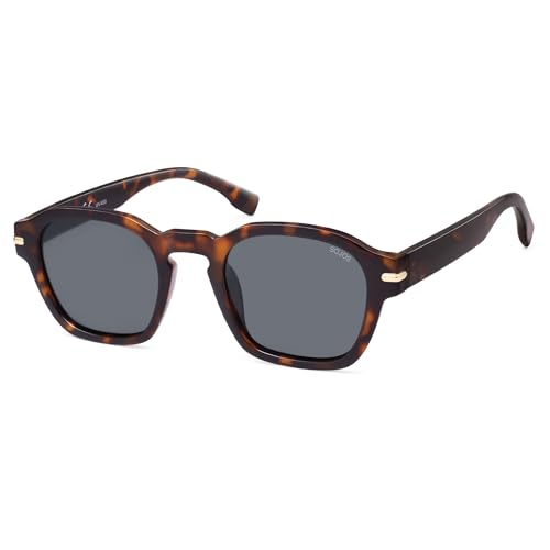 Image of SOJOS Vintage Retro Square Polarized Sunglasses Men Standard Fit Trendy Womens Sun Glasses SJ2382