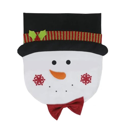 YANFJHV Decoraciones navideñas, ancianos, muñeco de nieve, fundas para sillas, hotel, restaurante, decoraciones navideñas, accesorios de decoración, fundas de sillas, protectores de muebles de gatos