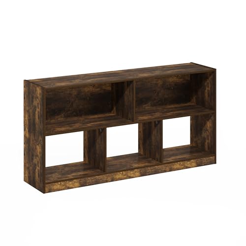 Furinno DALY Book Shelf, 5-Cube Bookshelf, Horizontal Cube Storage Organizer Bookcase, 10.9 x 47.2 x 23.6, for Living Room, Bedroom, Home Office, Amber Pine by Furinno - Image 5