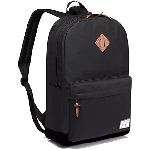 Kasgo Backpack for Men, Lightweight 15.6 inch School Backpack Water Resistant Rucksack Boys Casual Daypack Bookbag for Teens Travel Work Black Cover