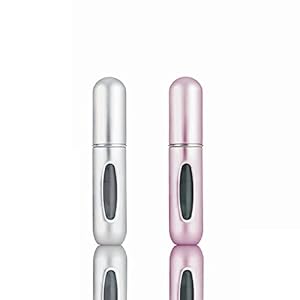 YUESUO 2 Stück 5ml Parfümzerstäuber, Nachfüllbare Parfüm Portable Zerstäuber, Mini Reise Sprühflasche mit Fenster, für…