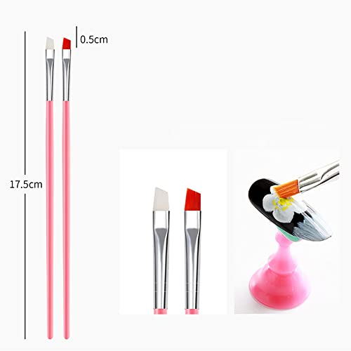 yeacher 15 pçs kit de pincel de unhas dicas de arte de unhas pincel de construção de unhas de gel UV