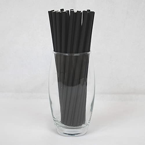 Black Paper Straws (6mm x 200mm) - Pack Size 500 - FSC Certified / Food Safe / PFAS Free / Biodegradable / Eco-Friendly / Durable / Suitable for All Occasions