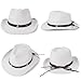BQUBO Kids Cowboy Hat Boys Girls Western Cowboy & Cowgirl Hats Classic Felt Fedora Hats Belt Buckle Retro Panama Hat Unisex Rolled up Caps for 4-12Y