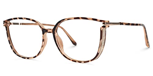 Image of VOOGLAM Stylish Square Blue Light Blocking Glasses for Women Anti Eyestrain Dry Eyes Eyewear Kinfe TR90