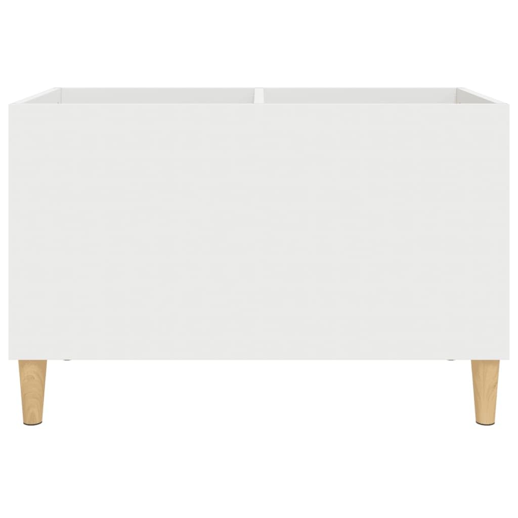 Armadio per dischi in legno bianco con gambe in legno, 74,5 x 38 x 48 cm, versatile armadio multimediale per vinili, dischi in vinile, home theater, soggiorno, scaffale hifi e stoccaggio