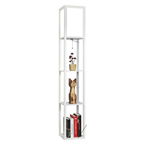 Lampadaire étagère HJLJKG en bois noble pour salon et étude