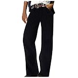 AECBUY Lässige Women Higwaist Mit Taschen Hose Gehen Denim Fit Ripstop Lässige Damen Herbst Mod Patterned Breitbeinig Große Größen