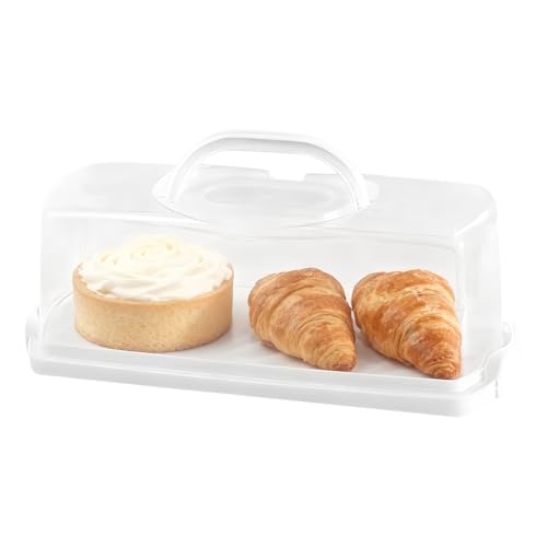 Générique - Conservation du - Rectangular Presentation Box Organizer | Cake Storage with Portable Handle | for Kitchen Bakery Home Worktop Bakery Cabinet