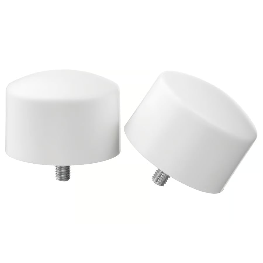 RAFFIG Finials for Curtain Rods, White, 1 Pair, High-Impact Polystyrene, Steel Galvanised Screw, 2.5 cm Length-image-20