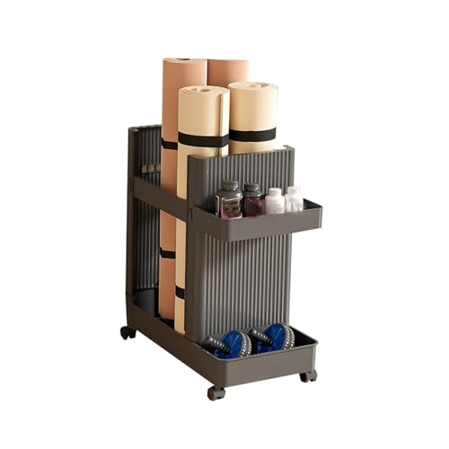 Chariot de rangement pour raquette de tennis et tapis de yoga à roues
