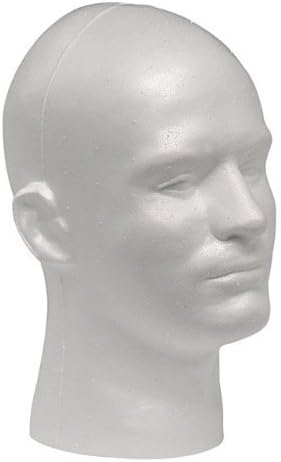 Case Pack of 4 Giell Styrofoam Foam Mannequin Wig Head Display Male White