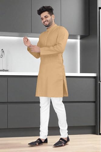 Image of trustous Mens straigth Solid Kurta Pyjama Set Combo in 100% Cotton with 16 Colour Option and Size are XS to 3XL for (Birthday,Wedding, Ceremony, Casual, Engagement)