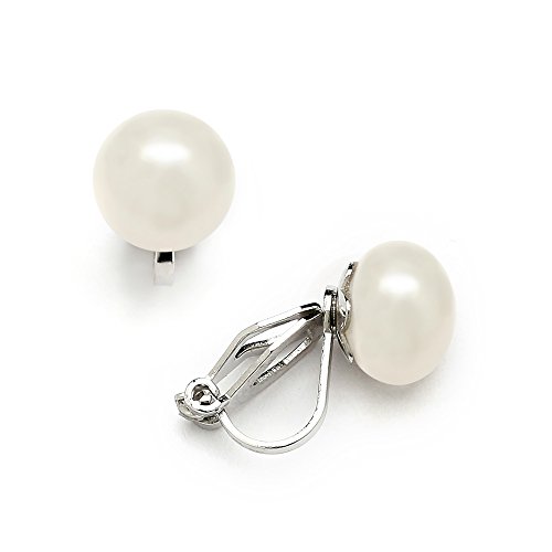 Mariell 9mm Ivory Shell Pearl Clip-On Earrings - Luxurious Freshwater-Look Pearl Button Style Clip Ons 5