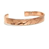 Genérico Pulsera hombre, Pulsera de Cobre Martillado, 100% Cobre Natural Puro, Regalo para Séptimo Aniversario, Brazalete de Hombre, Joyeria para Artritis (M - 18cm)