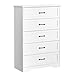 GarveeHome Modern 5 Drawers Dresser, Chest of Drawers Closet Organizers and Storage Clothes, Modern Dressers for Closet Living Room, Kids Bedroom (White)