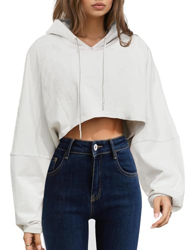 Remidoo Women's Hoodies Pullover Long Sleeve Cropped Sweatshirt L...