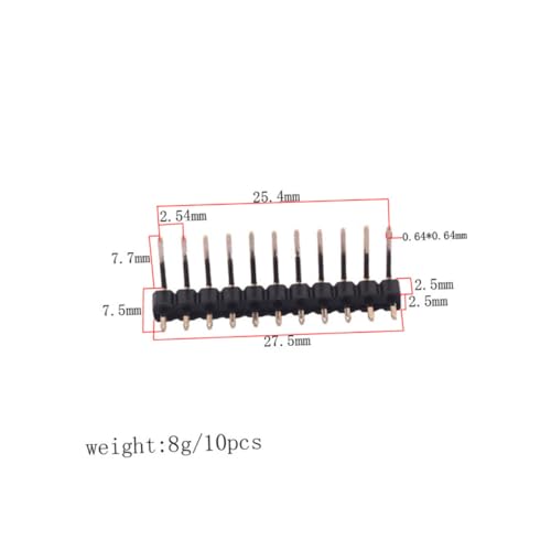Conector macho de pines para placas de prototipos electrónicos y circuitos de guitarras 10x 2