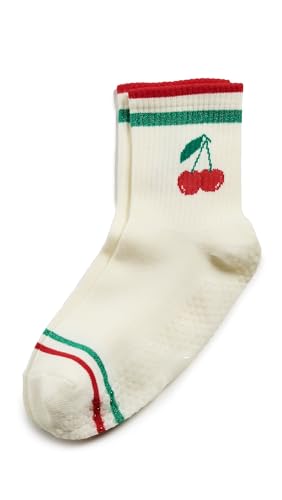Women's Cherry Grip Striped Crew Socks