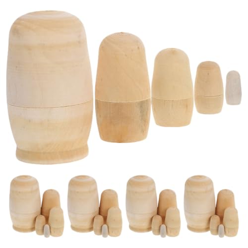 Poupées russes en bois vierges Abaodam lot de 5 sets à peindre soi-même pour loisirs créatifs