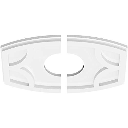 Image of Ekena Millwork CMP14X9KY2-04000 Kailey Architectural Grade PVC Contemporary, Two Piece Urethane Ceiling Medallions 14 inchW x 9 3 /8 inchH x 4 inchID x 7 1 /2 inchC x 1 inchP