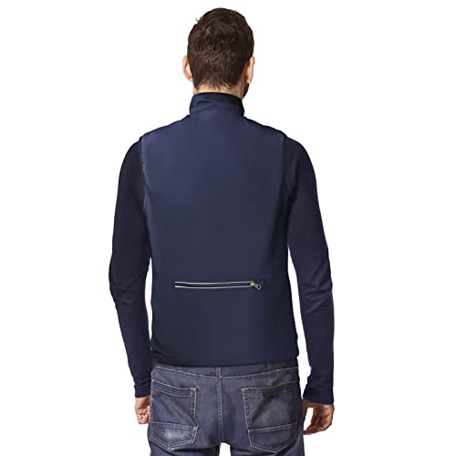 Clumor Men's Running Golf Vest Windproof Reflective Sports Outerwear Lightweight Softshell Short Sleeve Jacket For Cycling Hiking（M/Blue #TOP1