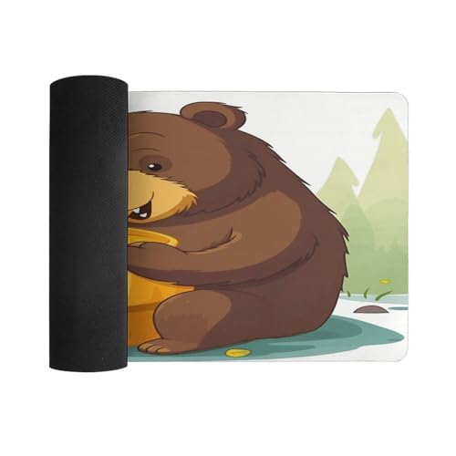 Bear Eats Honey desk pad base de goma grande miniatura 3