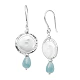 Silpada 'Josephine' Freshwater Cultured Pearl, Blue Quartz and Hematite Drop Earrings in Sterling Silver