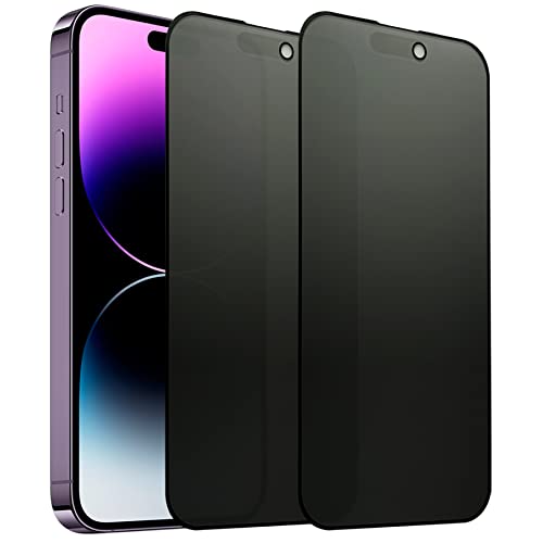 SOOPUR 2 Pack Matte Privacy Screen Protector for iPhone 14 Pro Max 6.7 Anti-Glare Anti-Spy Scratch Resistant Tempered Glass Film Smooth & Sensitive Touch Rounded Edges Full Coverage
