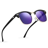 Glapeame Polarisierte-Sonnenbrille-Herren-Halbrahmen-Sonnenbrillen-Damen-Sunglasses-Men-Women-Sonnenbrille-Schwarz-UV400 Schutz-Retro-für Outdoor-Camping-Reise,10