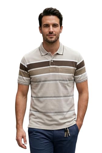 Image of GODFREY Half Cotton Polo T Shirt for Man with Pocket - Regular Fit Mens Collar Tshirt