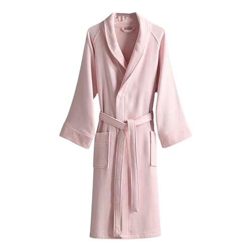 100% Cotton Luxury Terry Robes,Soft & Fleece Long Bath Robe,spa Hotel Robe for Men and Women(Pink,X-Large)