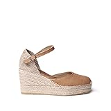 alpargatas plataforma 35  Alpargata para Mujer en Lino - Laia-NT Cuero, 35 EU