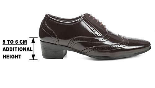 Image of BXXY TAN Height Increasing British Full Brogue Shoes for Men