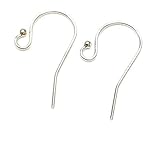 14K Solid White Gold Earwires W/Bead Tip - DIY Earrings - French Ear Hooks 14KT