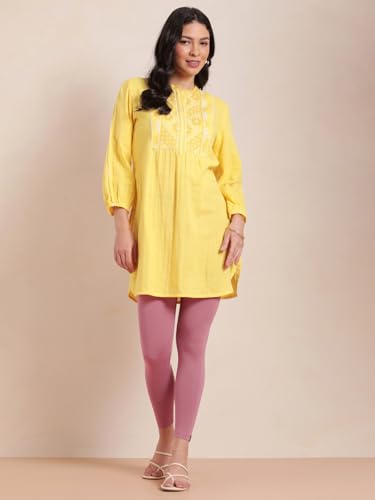 Image of TWIN BIRDS Super Stretchable Cotton Elasthane Fabric Ankle Length Leggings for Women